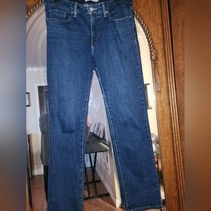 Levi's Shaping Straight 314 Women's Blue Jeans Size 31 EUC Casual Work denim